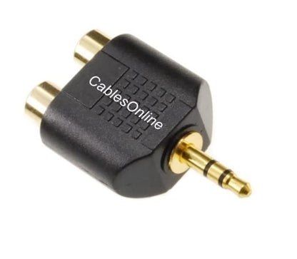 CablesOnline 3.5mm (1/8") Stereo Male to 2-RCA Red/White Bands Female Audio Adapter, AV-A17RW