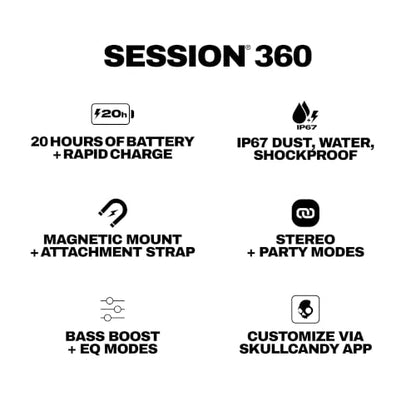 Skullcandy Session 360 Portable Lightweight Bluetooth Speaker - Primer - color: Primer