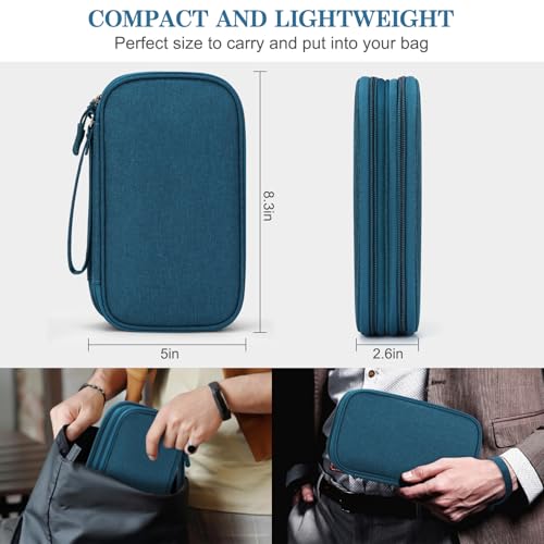 FYY Electronic Organizer, Travel Tech Pouch Bag, Medium, Dark Green - color: Dark Green, size: 8.3 x 5 x 2.6 inches