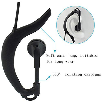 Retevis Walkie Talkie Earpiece with Mic, G Shape, for RT22/RT68/RT21/H777 | Volume Adjust, 2 Pin Compatible with Baofeng, Pxton, Kenwood Two Way Radios, 2 Way Radio Earpiece, Retails, Schools(10 Pack) - style: Volume Adjustable