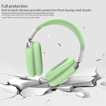 3 in 1 Silicone Case Cover Compatible with Apple Airpods Max Headphones(2026/2024/2020), Anti-Scratch Ear Pad Case Cover Ear Cups Cover and Headband Cover Compatible with Apple Airpod Max 2/1 (Green) - color: Green