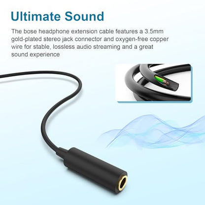 Headphone Extension Cord for Bose Compatible with Bose QuietComfort, QC45, QC35 II, QC35, QC25, NC700 Headphones, 3.5mm Male to Female Stereo Audio Cable for Phone, PS4, Switch, Tablets (16.4ft) - style: 16.5FT