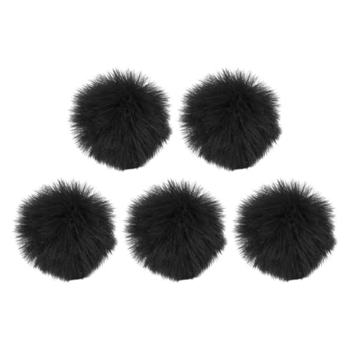 MECCANIXITY Furry Microphone Windscreen 10mm x 55mm Mic Cover Windshield for Indoor Outdoor Microphone Black 5 Pack - color: Black
