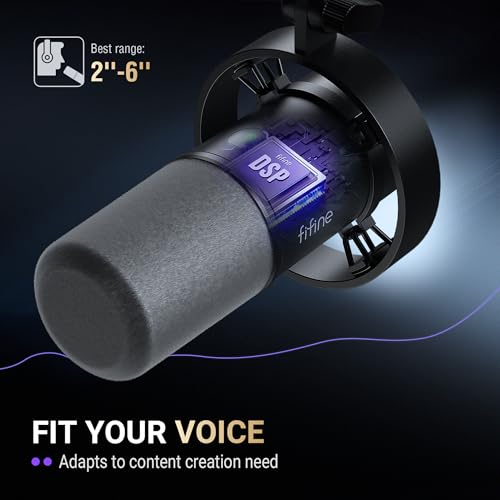 FIFINE AmpliTank K688 Dynamic Microphone, XLR/USB Podcast Recording PC Mic