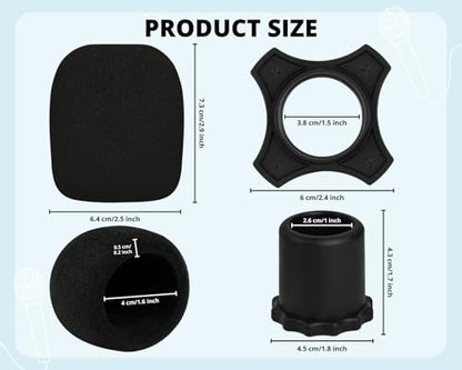 Foam Mic Covers and Handheld Microphone Protection Ring Shockproof Anti-Drop for Home Stage KTV Set of 7