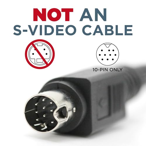 THE CIMPLE CO 10-Pin Audio and Video DIN Cable - RCA Composite for A/V - Not S-Video Cable - Compatible with Select DIRECTV & AT&T Models (H25, C31, C41, C41-W, C51, C61, C61-K) - 12 Feet (3.6 Meters) - size: 12 Feet (3.6 Meter)
