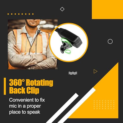 Retevis RB48 Walkie Talkie Eerpiece with Mic, 1 Pin 2.5mm, Acoustic Tube | Compatible with RB48 Plus/RB48A/RB48 Pro/RT49 Two Way Radio, Manufacturing Construction Radio Earpiece(2 Pack)
