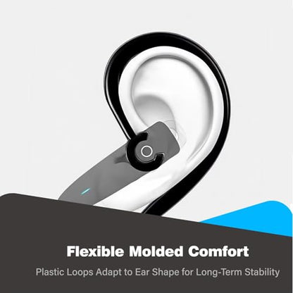 12Pcs Ear Hooks for Bluetooth Earpiece Universal Adjustable Hookz Clips Mount Over The Earbuds Small Replacement Earhook Accessories Clip Holders for Earbud Bud Ears(Black)