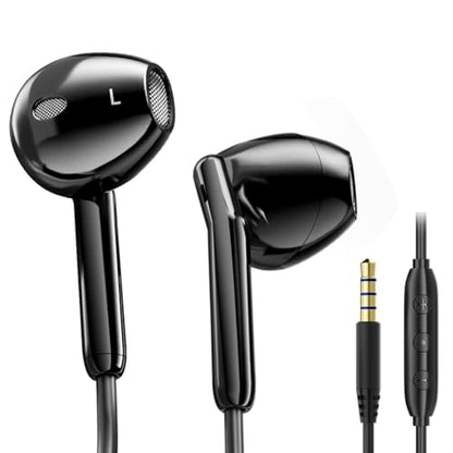 Earbuds Wired with Microphone Noise Cancelling Stereo Bass In-Ear Earphones | Installable Ear Hooks,Clear Calling,Comfortable Fit Wired Headphones Heavy Bass,ENC Noise Reduction Phone Call
