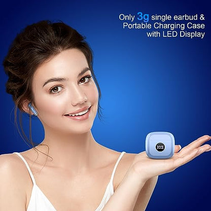 Wireless Earbuds, Bluetooth Headphones 5.4, HiFi Stereo, In-Ear Earbuds | 6D Bass Stereo, 4 ENC Noise Cancelling Mics, 40H Playtime Sport Earbuds, Charging Case, IP7 Waterproof Earphones, LED Display - color: azure