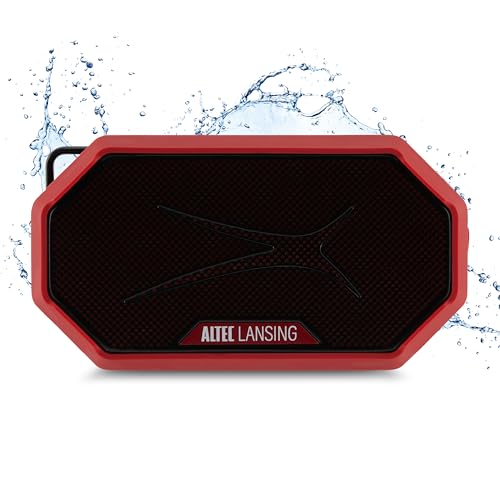 Altec Lansing Portable Bluetooth Speaker HYDRAMINI 2.0, IP67 Waterproof, Portable Speaker, 12h Playtime, Wireless Pairing, USB-C Quick Charge, Magnetic Bluetooth, Voice Assistant Integration - color: Crimson Red/Black