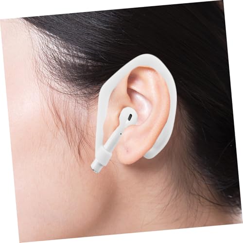TEHAUX 1pair Silicone Anti-Slip Ear Hooks for Earbuds Comfortable Fit for Running Jogging Cycling and Gym Use Compatible Earphones