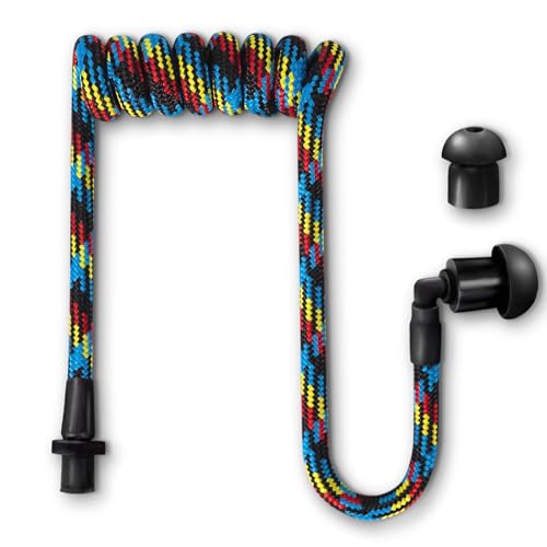 Fabric-Coated Acoustic Tube Ear Piece - Tubeez Walkie Talkie Earpiece with Black Ear Plugs - Moisture-Blocking Threaded Tube Fits with Any Motorola Radio Earpiece, Sonic Rainbow - color: Sonic Rainbow