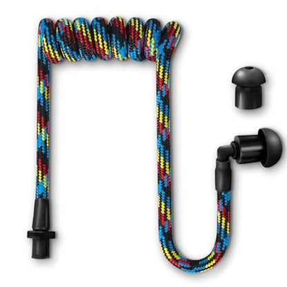 Fabric-Coated Acoustic Tube Ear Piece - Tubeez Walkie Talkie Earpiece with Black Ear Plugs - Moisture-Blocking Threaded Tube Fits with Any Motorola Radio Earpiece, Sonic Rainbow - color: Sonic Rainbow