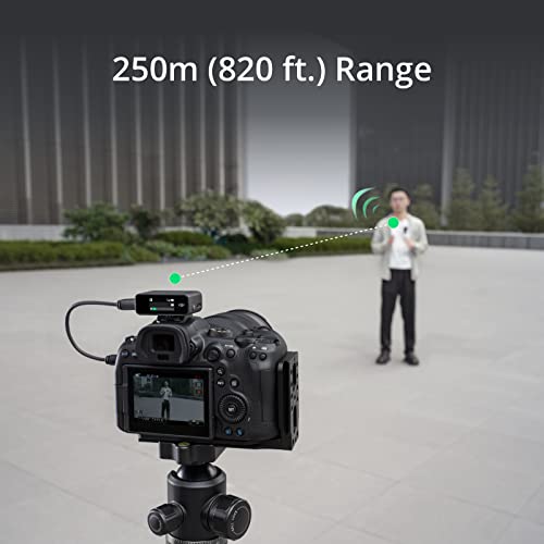 DJI Mic (1 TX + 1 RX), Wireless Lavalier Microphone, 250m (820 ft.) Range, Compact and Ultra-Light, 14-Hour Recording, Wireless Microphones for PC, iPhone, Android, Cameras, Vlogs, Live Stream