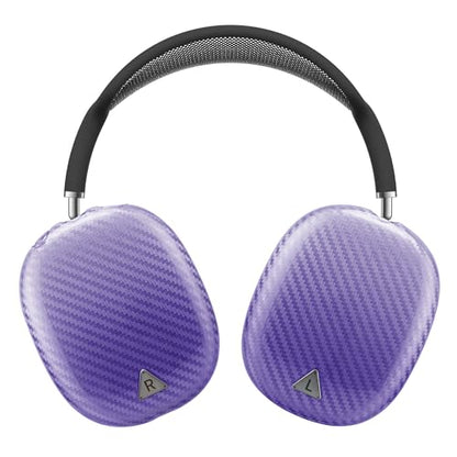 Carbon Fiber Texture Case Cover for AirPods Max Headphone, TPU Anti-Scratch Ear Cup Cover, Protective Skin Accessories for Apple AirPods Max(2024/2020) - Purple - color: Purple