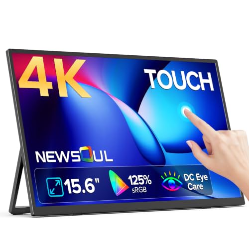 4K Portable Monitor Touchscreen 15.6'', 3840x2160 125% sRGB Laptop Monitor - size: 15.6 inch