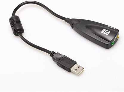 USB 2.0 External Audio Adapter, 7.1 Stereo Sound Card Dynamic 3D Surround Sound Card 5Hv2 Channel Converter to 3.5mm Headphone Microphone Jack for Computer Notebook