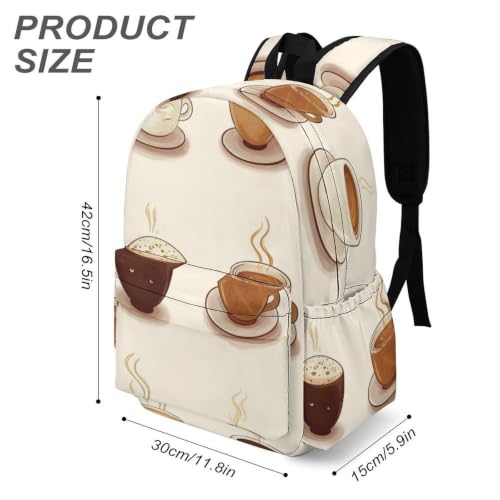 Travel Backpack for Women Men Carry On Backpack Coffee Collection Laptop Bag Lightweight Casual Daypack - color: Coffee Collection
