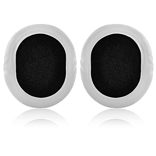 Replacement Earpads for Audio-Technica ATH M50X M40X M30X M20X Professional Studio Monitor Headphones with Protein Leather & Memory Foam Ear Cushions (White) - color: White