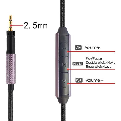 FAAEAL Audio Cable Compatible with Sennheiser Momentum 4 Momentum 3 Momentum 2.0 HD450BT PXC550 HD400S Headphones in-line Mic Control Headphone Cord for Musician Audiophile 4.9ft w/mic - style: 3.5mm w/mic