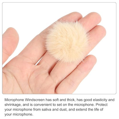 PATIKIL Furry 마이크 윈드스크린 5mm x 55mm 마이크 커버 윈드실드 실내 실외 마이크용 카키 2팩 - color: 카키, size: 5mm x 55mm