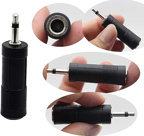 3.5mm to 6.35mm Adapter 3.5mm Mono 1/8 inch Audio Male to 6.35mm 1/4 inch Female Mic Plug Adapter Jack Converter(5 Packs) - color: 5 Packs