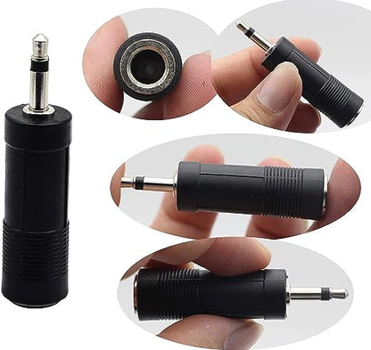 3.5mm to 6.35mm Adapter 3.5mm Mono 1/8 inch Audio Male to 6.35mm 1/4 inch Female Mic Plug Adapter Jack Converter(5 Packs) - color: 5 Packs