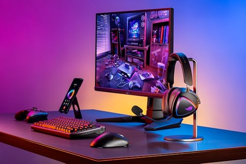 ASUS ROG Delta II Wireless Gaming Headset with Detachable Mic – Black | Tri-Mode (BT 2.4GHz via ROG SpeedNova, 3.5mm), 50mm Titanium Drivers, 110hr Battery, DualFlow Audio for PC, Switch, PS5, Xbox - color: Black