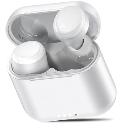 TOZO T6 Wireless Earbuds Bluetooth 5.3 Stereo Sound in Ear Headphones | 50H Long Playtime Ear buds with Charging Case, App Customizable EQs, IPX8 Waterproof Earphones, AI Calls, Deep Bass - color: White