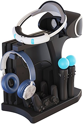 Skywin VR Charging Stand for Gamers, PSVR Charging Station to Showcase, Display, and Charge Your PS4 & Controller – Ideal Holiday Present & Birthday Gift