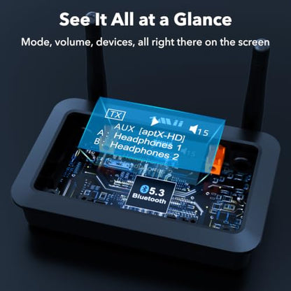 1Mii B03Pro+ Bluetooth 5.3 Transmitter Receiver w/LDAC for TV Home Stereo