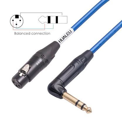 3Feet 2 Pack Balanced XLR Female to Right Angle 1/4 TRS Mixer Cable,6N OFC+Silver Plated HI-END Audio Cable,Right Angle 6.35mm to 3pin XLR Female Audio Cable - size: 3Feet（2Pack）, style: 90° TRS To XLR F