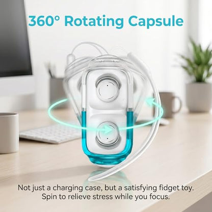 Ultra-Mini Sleep Earbuds for Side Sleepers, Bluetooth 6.0 Invisible Earphones with Fidget Toy Case, 30H Playtime, IPX5 Sweatproof, Touch Control for ASMR, Work, Commute & Travel - color: Black