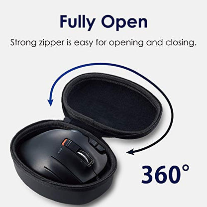 ELECOM Official Hard EVA Travel Protection Storage Case Replacement for M-XT2&3 Series, Wired/Wireless Thumb Control Trackball Mouse, Ergonomic Design, Optical Gaming Sensor - Case Only (BMA-XT2BK)