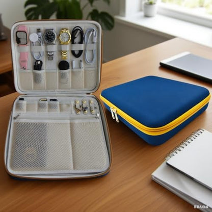 Essential Electronics Travel Organizer Case, Tech Accessories Travel Pouch for Power Bank, Chargers, Tablet, SD card, Cables, Wireless go II mic, DJI Mic, Mouse, Glasses, Watch, Earrings, Documents