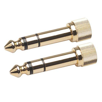 6Pcs Jack Gold-Plated 6.35mm Male to 3.5mm Female Plug Connector Audio Screw Adapter, Male 1/4" to Female 1/8" Screw-On Adapter