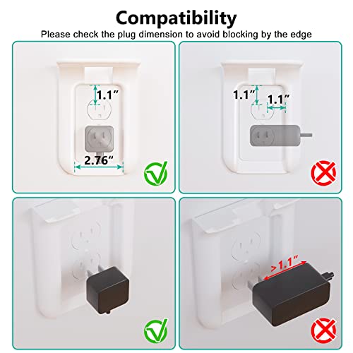 WALI Outlet Shelf Wall Holder, Bathroom Shelf up to 10lbs Standard Vertical Duplex Wall Organizer for Smart Home Decor Space Saving Power Tools, Toothbrush (OLS001-W), 1 Pack, White - size: Small