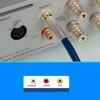 Silver Plated Shielded Audio Cables for RCA Devices, Dual Male to Male Signal Audio Cable Compatible with RCA Interface.as Amplifier,Subwoofer,Sapphire Blue, 9.8FT/3M - size: 9.8FT/3M