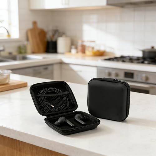 Portable Protective Case for Mini Audio Accessories–Shockproof,Water-Resistant,with Soft Lining to Avoid Scratches - color: Black