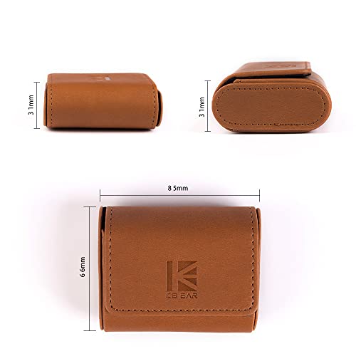 KBEAR Magnetic Closure iem Case, Travel in ear Monitor Case for IEM, Wired Earbuds, in-ear Headphones, Lightweight Storage Bag for kz zs10 pro, zs10 prox, zsn prox, castor, edx pro, ccz melody (Brown)