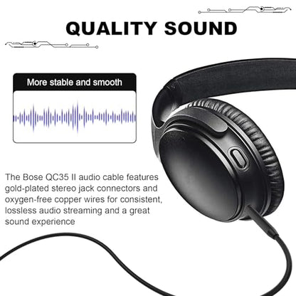 QC35 Audio Cable for Bose QuietComfor/Ultra QC25 QC35II QC45 700 Headphones | 2.5mm to 3.5mm Aux Cable for Bose OE2, SoundTrue, SoundLink Headphones, MP3, MP4, Tablets, Laptops, PCs, 135° Angle Plug, 5ft - style: Angle Jack
