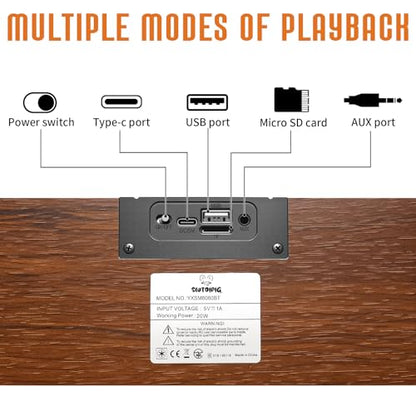 Retro Wood Computer Speaker Bluetooth 5.3 | Wooden retro PC soundbar with Bluetooth 5.3 and USB connectivity. Universal compatibility for desktop, laptop and smartphone.