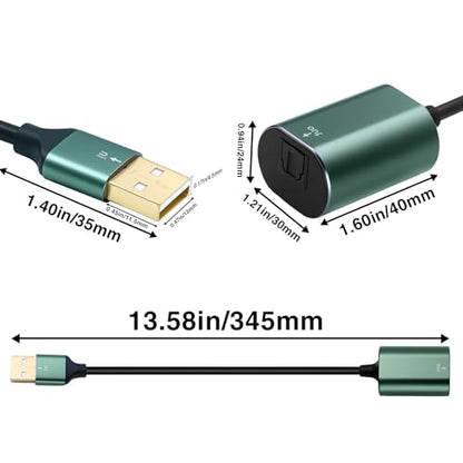 Duttek USB to Optical Audio Adapter, Unidirectional USB A to SPDIF TOSLINK Digital Audio Converter, USB Sound Card for PS4/PS5/PC/Laptop/TV, Compatible with Windows/Mac, No Driver Required, 7.87inch - style: usb to optical audio adapter