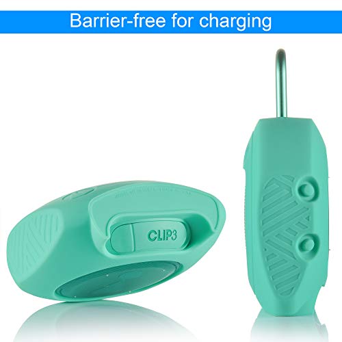 Protective Silicone Stand Up Case for JBL Clip 3 Waterproof Portable Speaker (Teal) - color: Teal