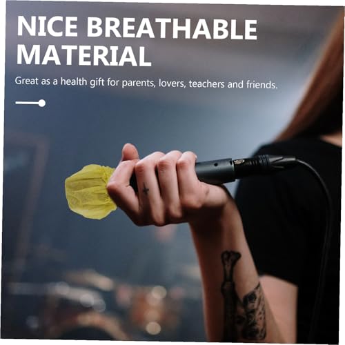 Vaguelly 200pcs Non-woven Microphone Disposable Protective Sleeves for Spatter Compatible Microphones for Events and Recording Environments