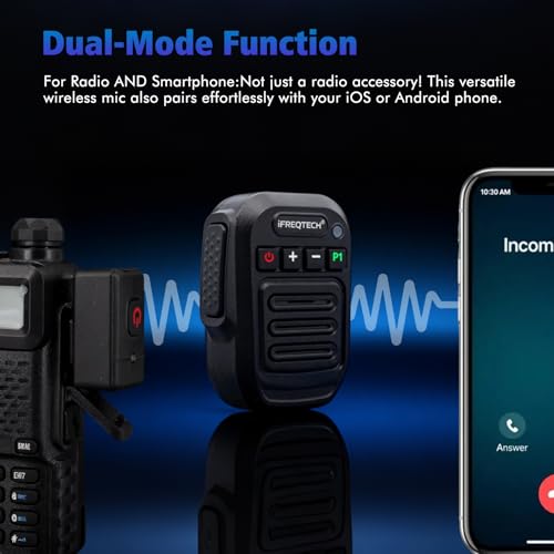 Walkie Talkie Wireless Handheld Speaker Mic, 2 Pin K-Connector Remote Shoulder Microphone Compatible with Baofeng UV-5R BF-F8HP UV-82 UV-82HP and Kenwood, TYT, BTECH Radios