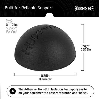 Speaker Isolation Pads – 8-Pack 0.75" Platinum Silicone Feet for Speakers, Subwoofers, Turntables – Non-Slip, Vibration Damping Pads with Adhesive – 20 Duro Anti-Vibration Mounts