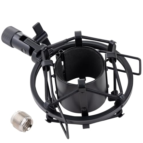 Microphone Shock Mount, Metal Mic Holder Clip for 1.65-1.85"(42-47mm) Diameter Condenser Mics Reduce Vibration Noise and Improve Recording Quality for Bluebird Baby Bottle CAD U37 GXL2200