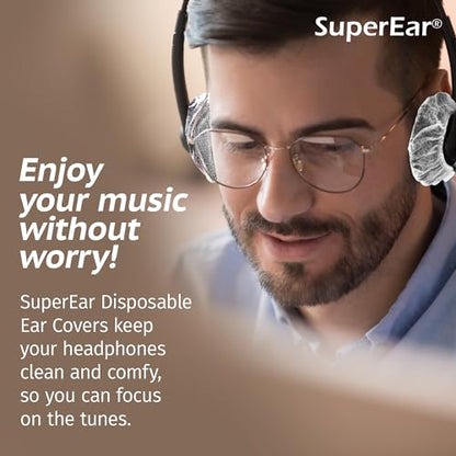 SuperEar Headphone Covers - Disposable Headset Ear Covers - 50 Pair (2.5")
